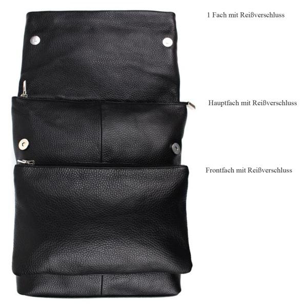 Sportlich eleganter Damenrucksack aus echtem Leder in verschiedenen Farben - Made in Italy